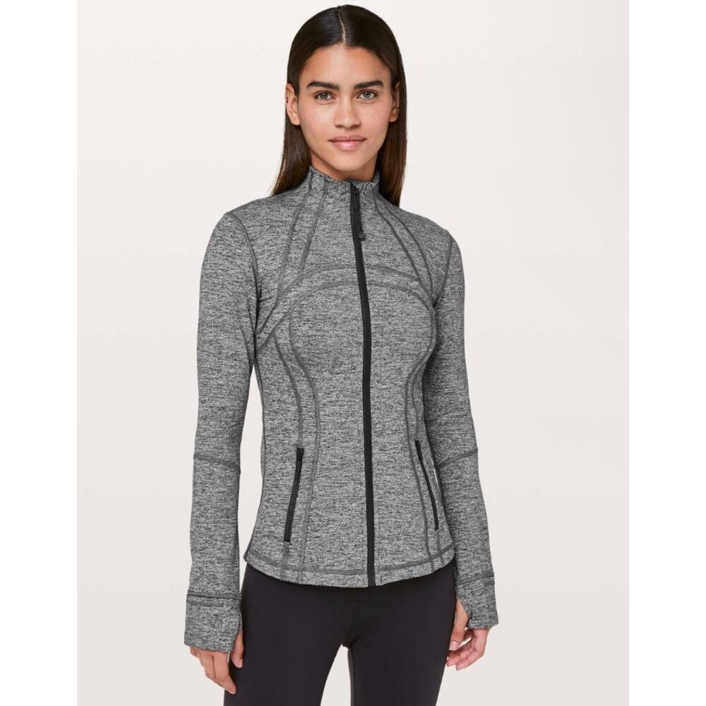 Lululemon Define Full-Zip Jacket Luon Heathered Black W4AWCS Women's Size 12